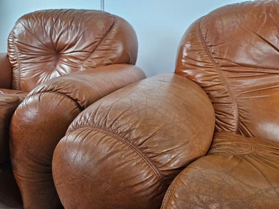 Image 1 of 70'S Club Armchairs In Leather