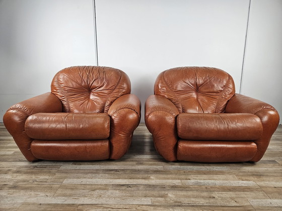 Image 1 of 70'S Club Armchairs In Leather