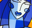 Jacqueline Schafer - Femme en bleu