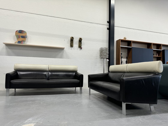 Image 1 of 2 Leolux Patachou Sofa 3&2.5 Seater Black/Ivory