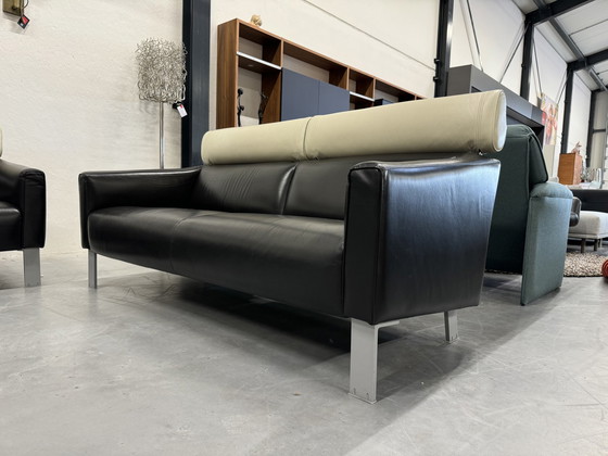 Image 1 of 2 Leolux Patachou Sofa 3&2.5 Seater Black/Ivory