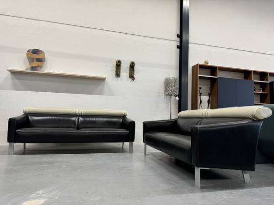 Image 1 of 2 Leolux Patachou Sofa 3&2.5 Seater Black/Ivory