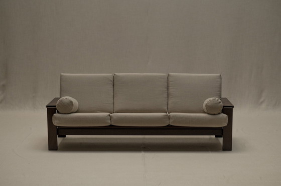 Image 1 of Mid-Century Wengé Three-Seat Sofa