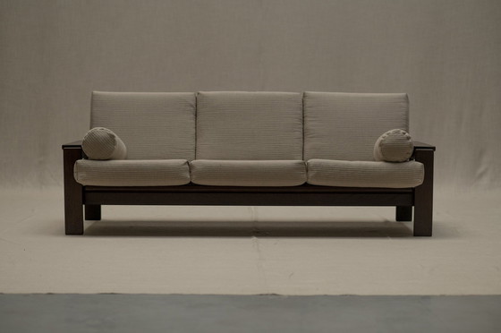 Image 1 of Mid-Century Wengé Three-Seat Sofa