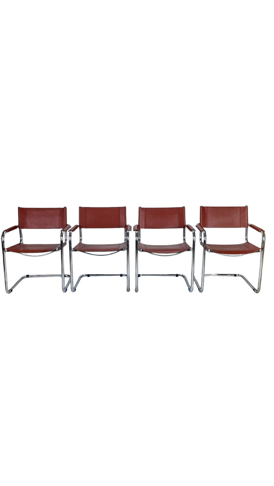 Image 1 of Mart Stam S34 Dining Chairs Cognac