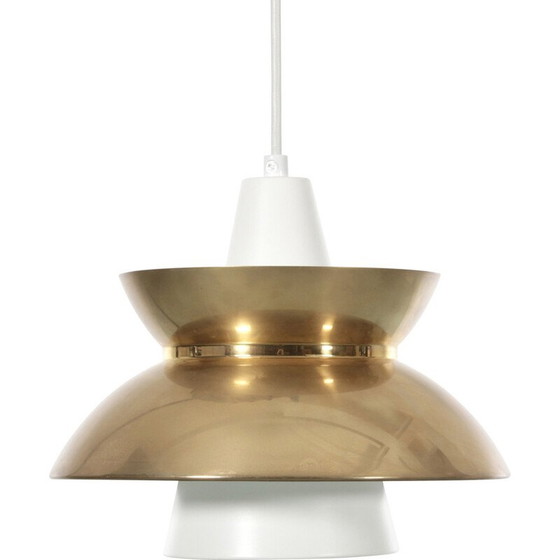 Image 1 of Scandinavian vintage Doo-Wop brass pendant lamp