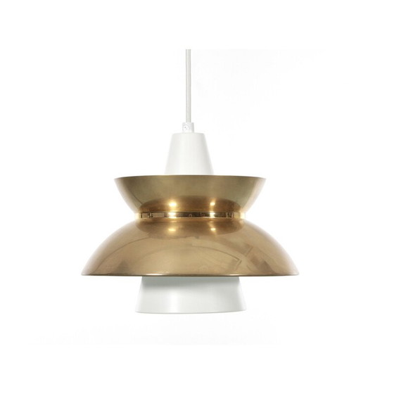 Image 1 of Scandinavian vintage Doo-Wop brass pendant lamp