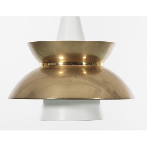 Image 1 of Scandinavian vintage Doo-Wop brass pendant lamp