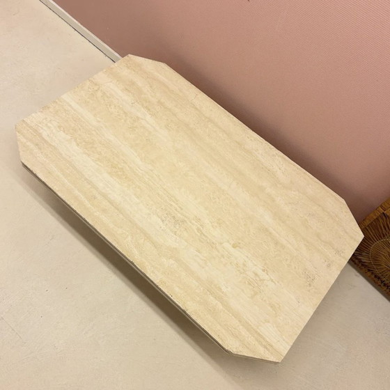 Image 1 of Rectangular Travertine Coffee Table