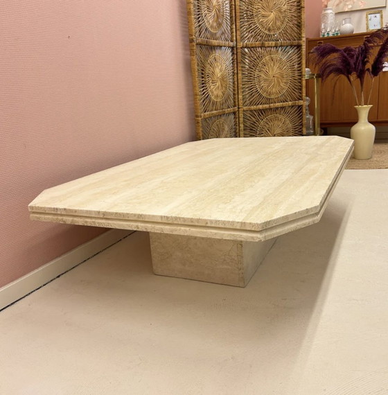 Image 1 of Rectangular Travertine Coffee Table