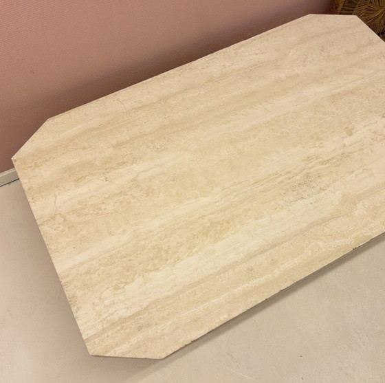 Image 1 of Rectangular Travertine Coffee Table