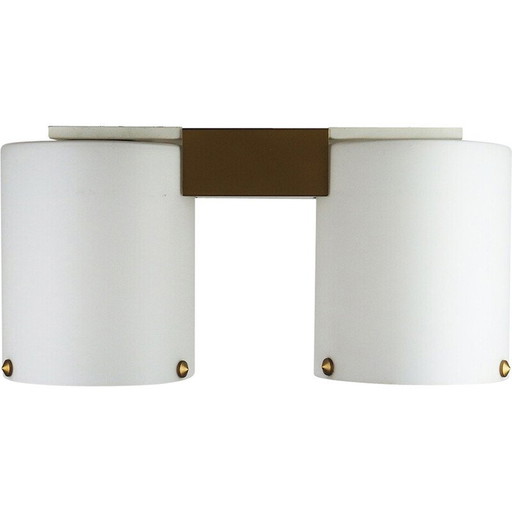 Vintage metal and brass ceiling lamp for Perzel, France 1960