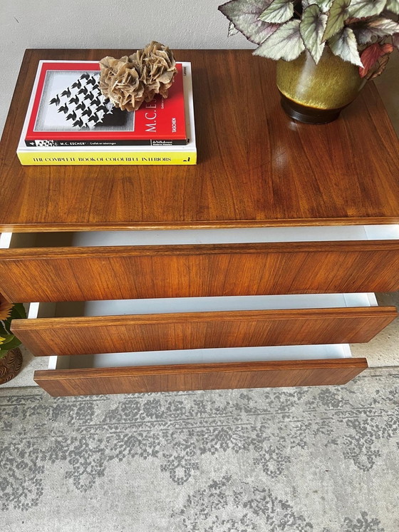 Image 1 of 70s Dresser 3 Drawers Veneer On Metal Legs