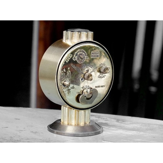 Image 1 of Vintage brass alarm clock 8 days Swiza, Switzerland