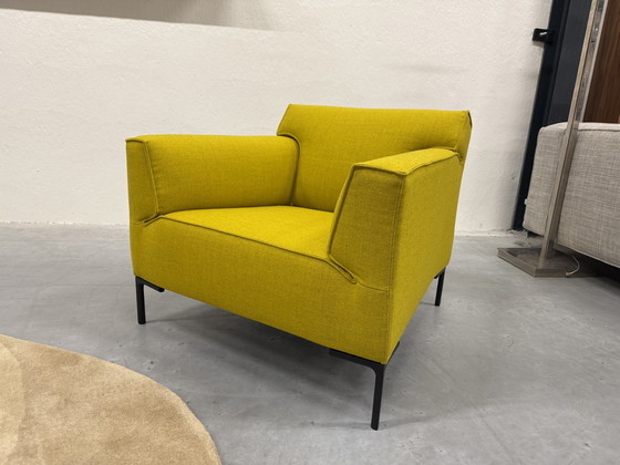 Image 1 of Design On Stock Bloq Armchair With Footstool Plough Wool Yellow