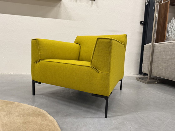 Image 1 of Design On Stock Bloq Armchair With Footstool Plough Wool Yellow