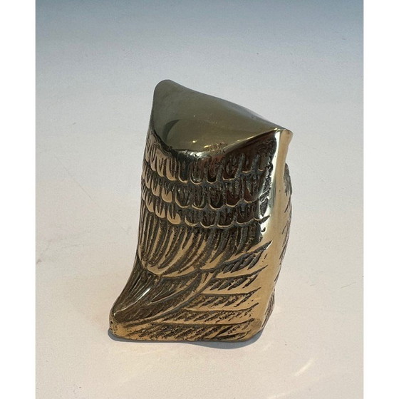Image 1 of Set di 3 piccoli gufi decorativi vintage in ottone, 1970