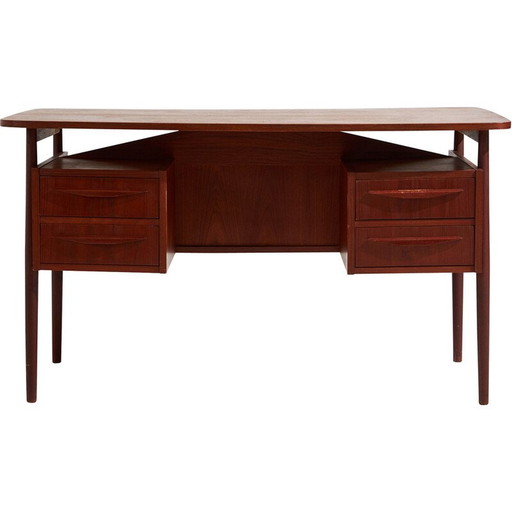 Vintage teak wood desk by Gunnar Nielsen Tibergaard, 1960