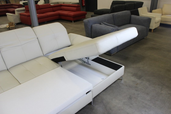 Image 1 of Leather Sofa U-Sofa With Sleeping Function Storage Space And Adjustable Headrests Leather Couch Sofa Bed Sofa Couch