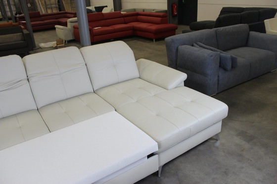 Image 1 of Leather Sofa U-Sofa With Sleeping Function Storage Space And Adjustable Headrests Leather Couch Sofa Bed Sofa Couch