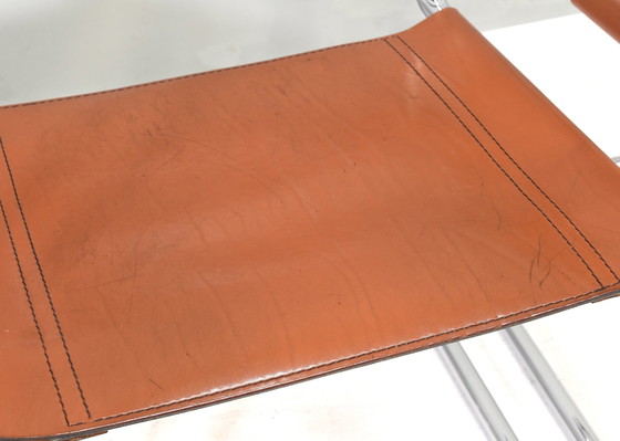 Image 1 of 4x S34 dining chairs in cognac leather by Mart Stam for Fasem Italy, 1960-1970