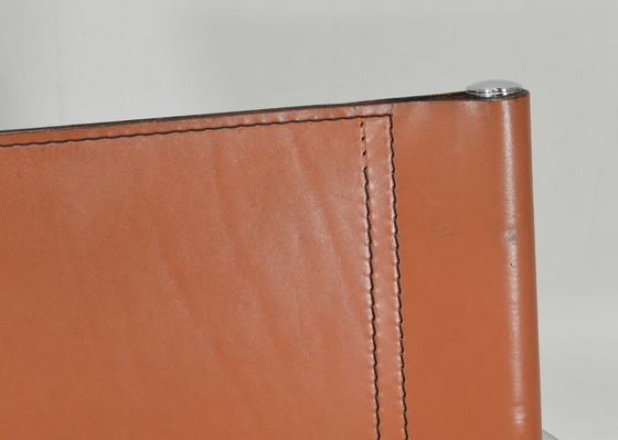Image 1 of 4x S34 dining chairs in cognac leather by Mart Stam for Fasem Italy, 1960-1970