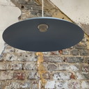 Lampada a sospensione vintage degli anni '80, colore blu-malva, DELMAS, Francia