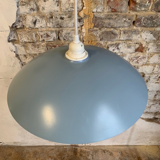 Image 1 of Vintage pendant light from the 80s, blue-mauve color, DELMAS, France