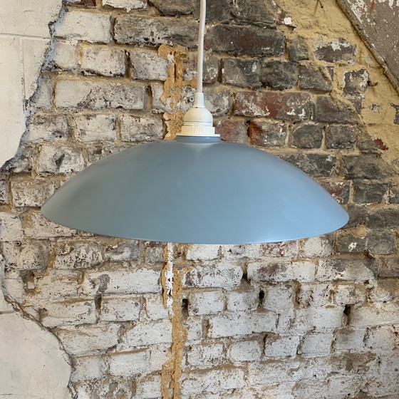 Image 1 of Vintage pendant light from the 80s, blue-mauve color, DELMAS, France