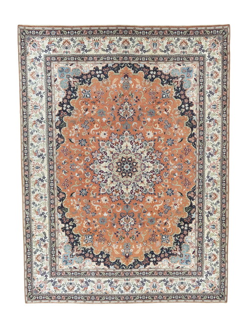 Hand-knotted Yazd oriental rug - 392 X 295 Cm