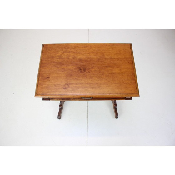 Image 1 of Vintage solid wood and veneer sewing table, 1895