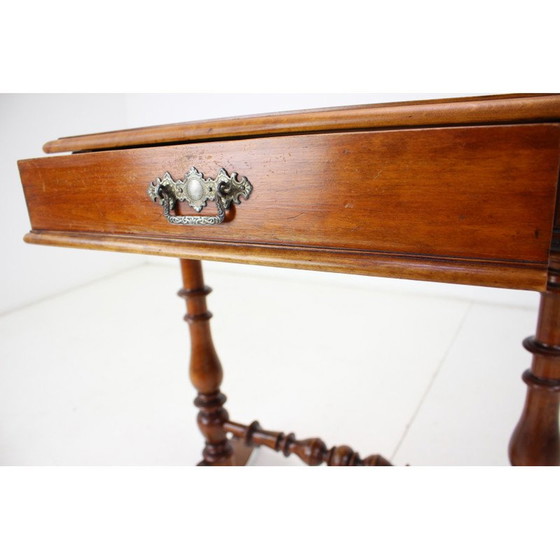 Image 1 of Vintage solid wood and veneer sewing table, 1895