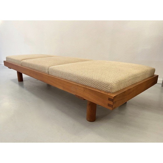 Image 1 of Vintage sofa bed L09 in solid elmwood by Pierre Chapo, France 1960