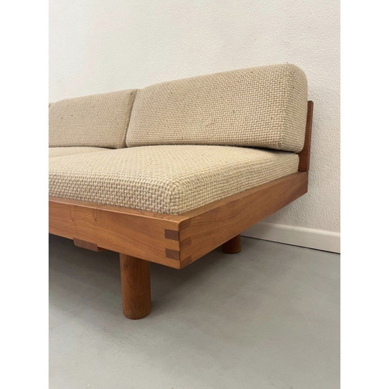 Image 1 of Vintage sofa bed L09 in solid elmwood by Pierre Chapo, France 1960