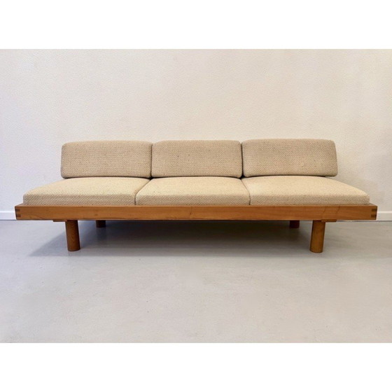 Image 1 of Vintage sofa bed L09 in solid elmwood by Pierre Chapo, France 1960