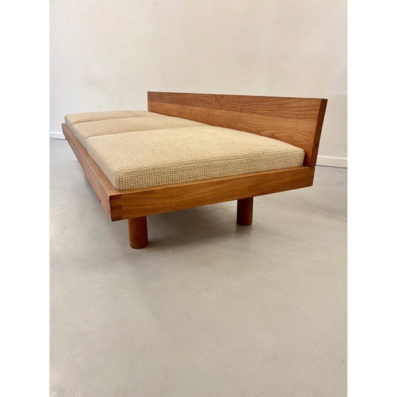 Image 1 of Vintage sofa bed L09 in solid elmwood by Pierre Chapo, France 1960