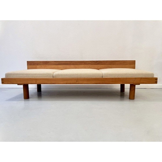 Image 1 of Vintage sofa bed L09 in solid elmwood by Pierre Chapo, France 1960