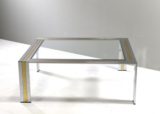 Image 1 of Renato Zevi coffee table in chrome and brass – Italy, 1970’s