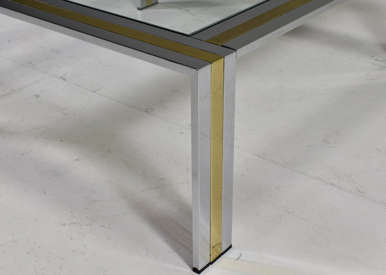 Image 1 of Renato Zevi coffee table in chrome and brass – Italy, 1970’s