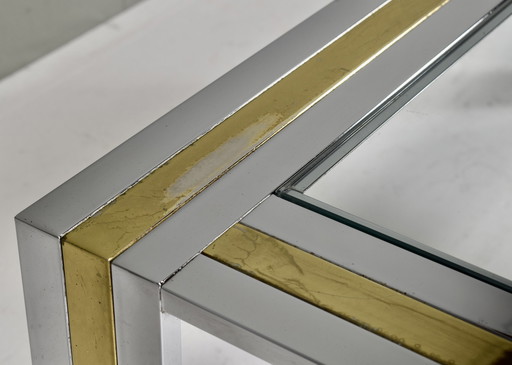 Renato Zevi coffee table in chrome and brass – Italy, 1970’s