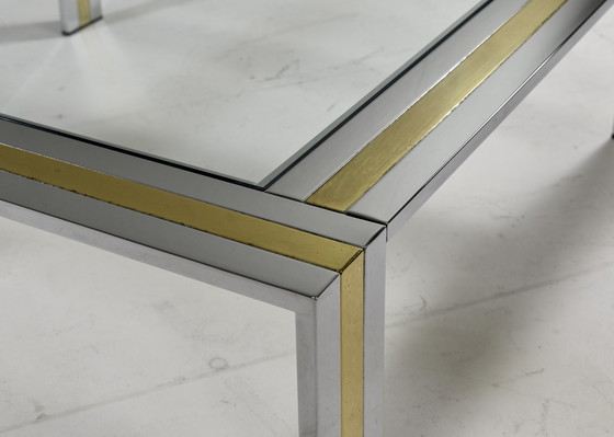 Image 1 of Renato Zevi coffee table in chrome and brass – Italy, 1970’s