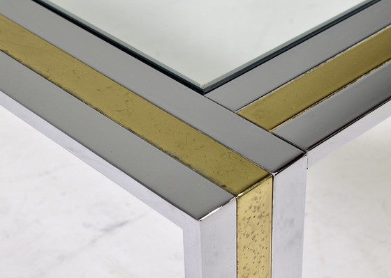 Image 1 of Renato Zevi coffee table in chrome and brass – Italy, 1970’s