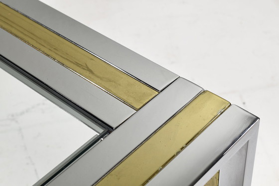 Image 1 of Renato Zevi coffee table in chrome and brass – Italy, 1970’s