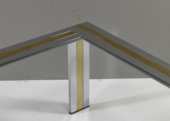 Image 1 of Renato Zevi coffee table in chrome and brass – Italy, 1970’s