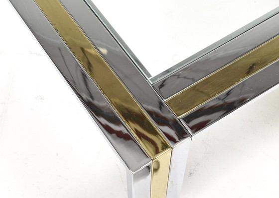 Image 1 of Renato Zevi coffee table in chrome and brass – Italy, 1970’s