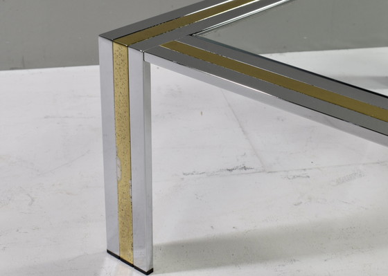 Image 1 of Renato Zevi coffee table in chrome and brass – Italy, 1970’s