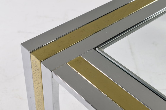 Image 1 of Renato Zevi coffee table in chrome and brass – Italy, 1970’s