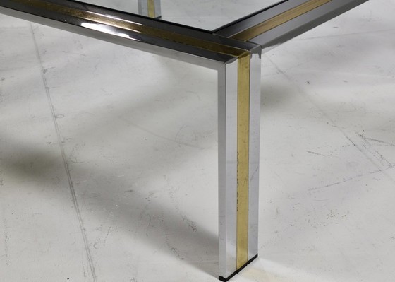 Image 1 of Renato Zevi coffee table in chrome and brass – Italy, 1970’s