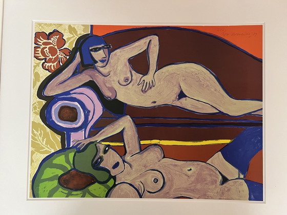 Image 1 of Corneille lithograph 'Sur le divan' by Atelier Dumas