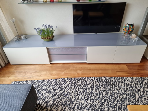 TV Cabinet With 2 X Wall Shelf